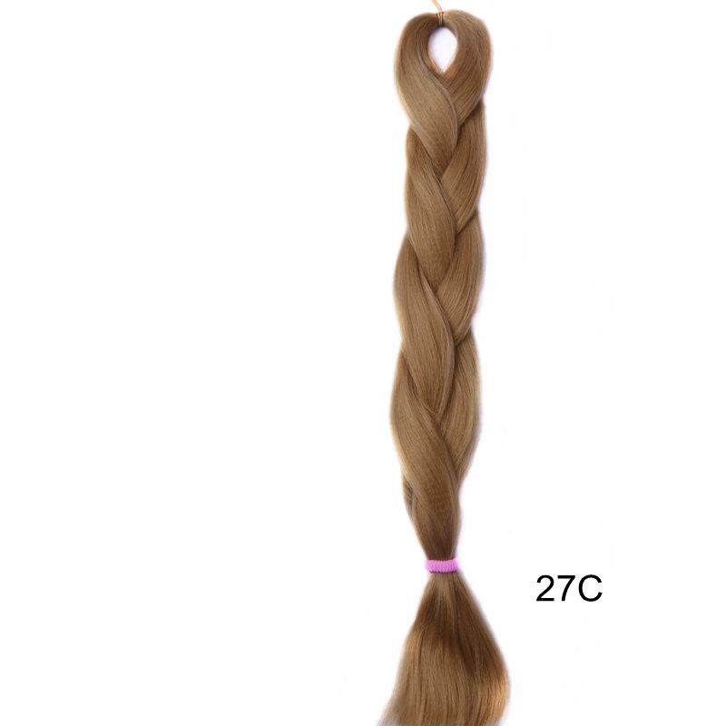 Wholesale Synthetic Jumbo Braiding Hair Bulk 24inch 80g Single Color Synthetic Straight Crochet Braids hair Extensions