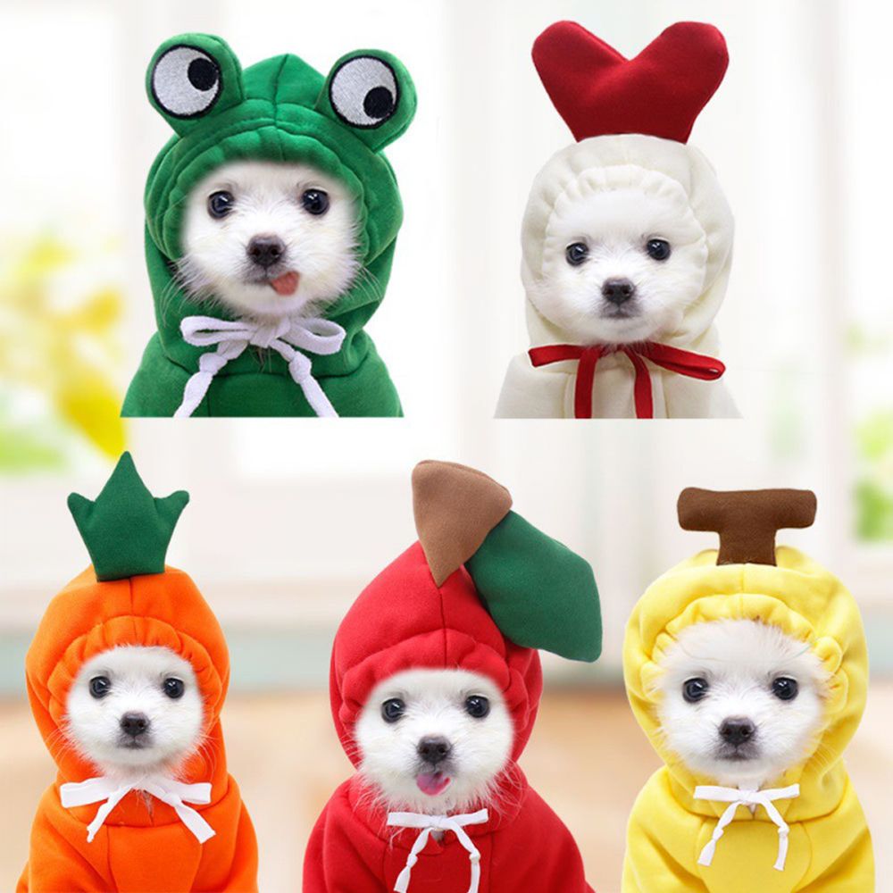 Cute Warm Coat Winter Outfit Pet Hoodie Dog Winter Clothes Dog Jumpsuit Fruit Puppy Coat