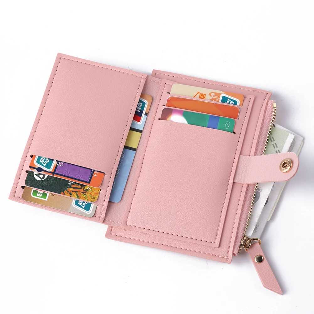 Fashion womens wallet leather womens wallet mini solid multi card holder coin short wallet ultra-thin small wallet zipper Z250411