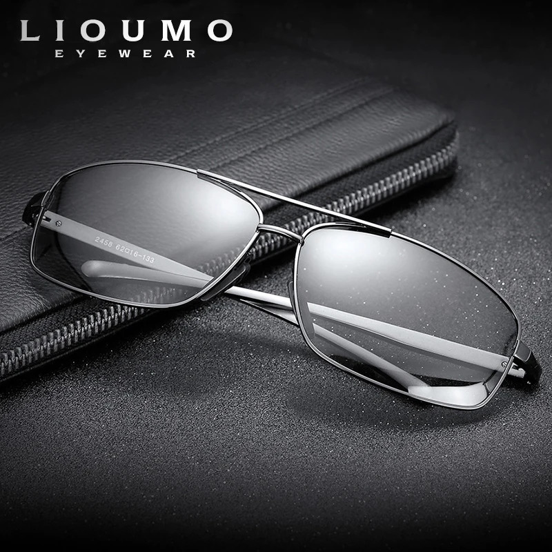 LIOUMO top-level pochromic glasses for men and women polarized chameleon glasses driving goggles anti sunglasses 240910