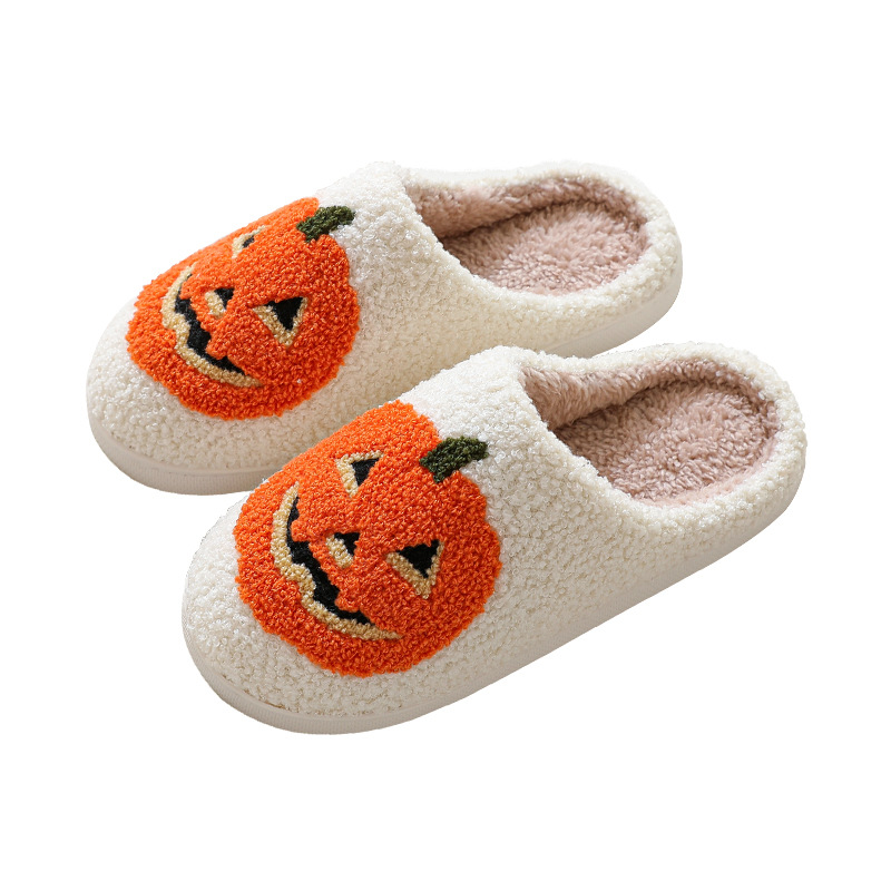 Genuine Halloween slippers women's summer wear 2024 new thick-soled flat sandals plus-size shoes apricot