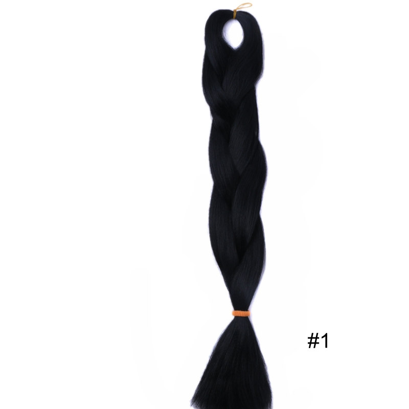 Wholesale Synthetic Jumbo Braiding Hair Bulk 24inch 80g Single Color Synthetic Straight Crochet Braids hair Extensions