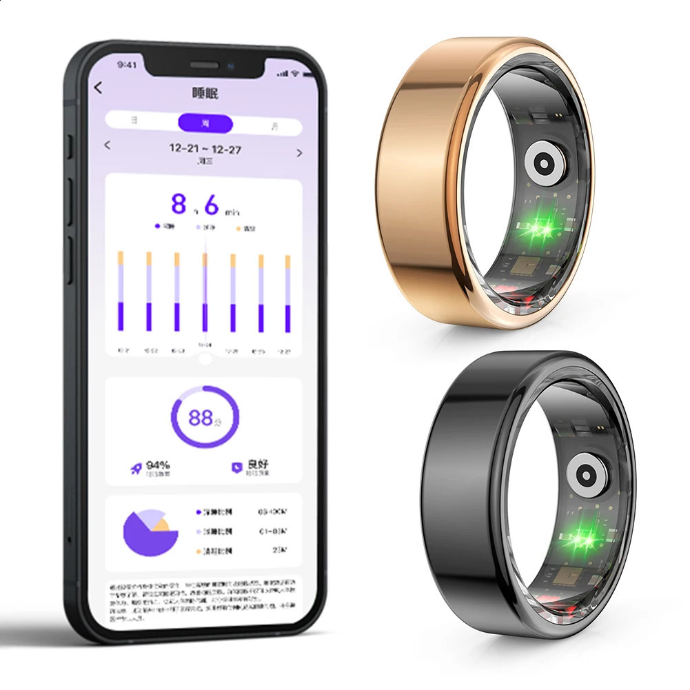 R02 Smart Ring Health Tracker 5.0 Bluetooth Compatible Heart Rate Tracker IP68 and 5ATM Waterproof Wearable Android iOS 240910