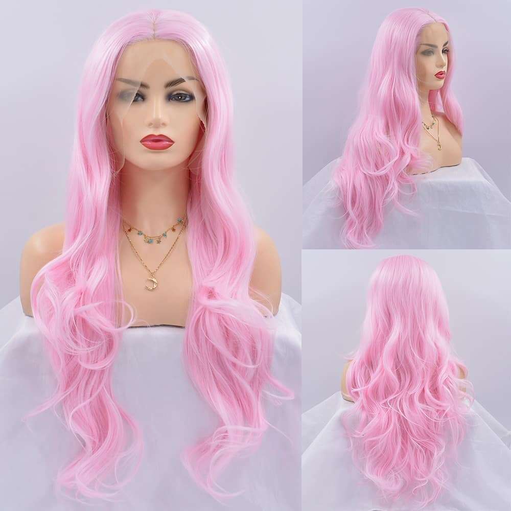 QW Sier Blonde Body Wave Synthetic Lace Front For Women Free Part Pre Plucked Natural Looking Daily Party Wear Wigs