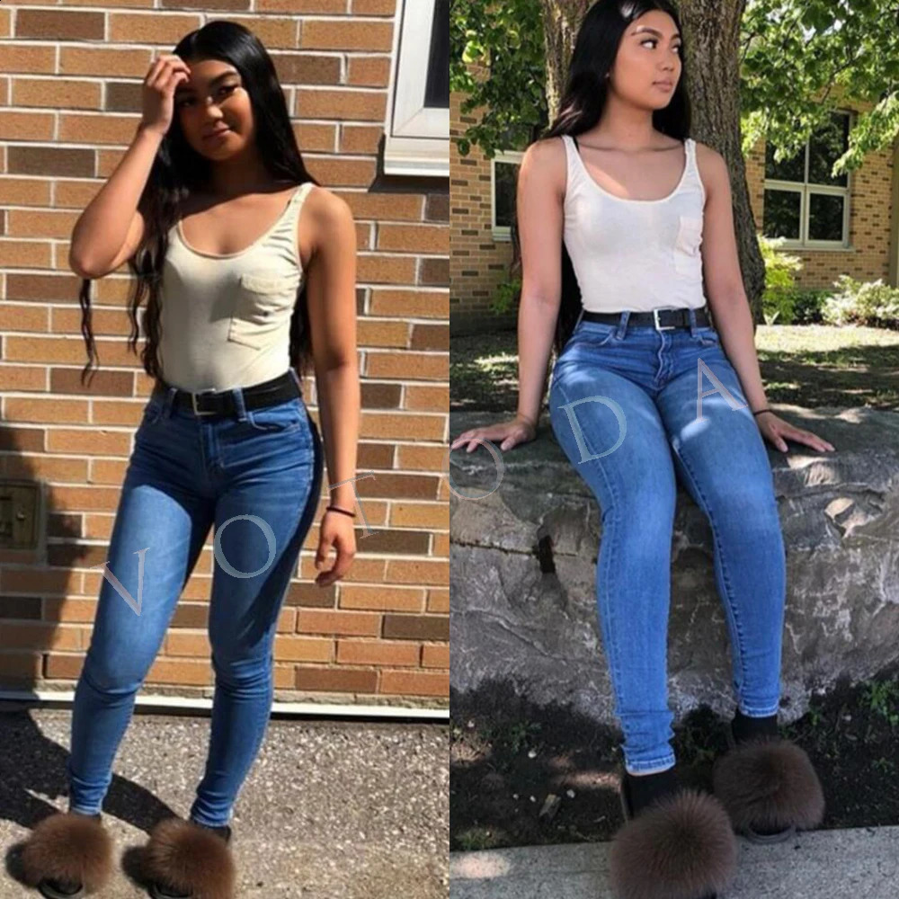 Women Summer Fur Slippers Woman Fluffy Fox Fur Raccoon Fur Slides Female Furry Outdoor Flat Flip Flops Lady Slip On Sandals 240910