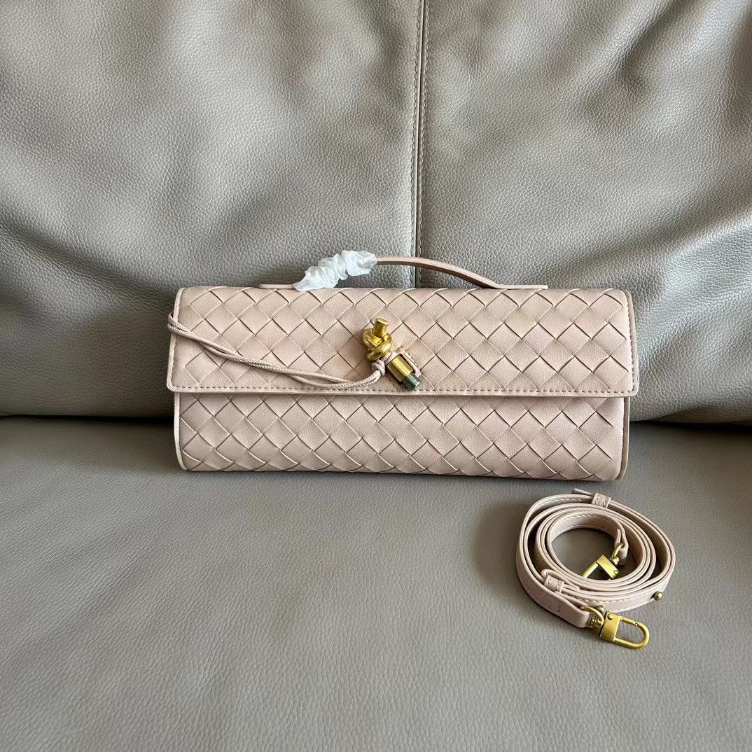 2024 Real Long Clutch Andiamo With Handle Intrecciato Cow Leather Women Bags Purses And Handbag Famous Brand Designer Evening Bag