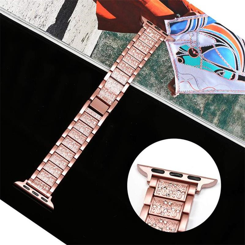 Jewelry Diamond watches case with apple watch strap 49 45mm 41mm 44mm 42mm 40mm Charm Designer Bracelet Watch Band fashion Rhinestone watchbands 9 8 7