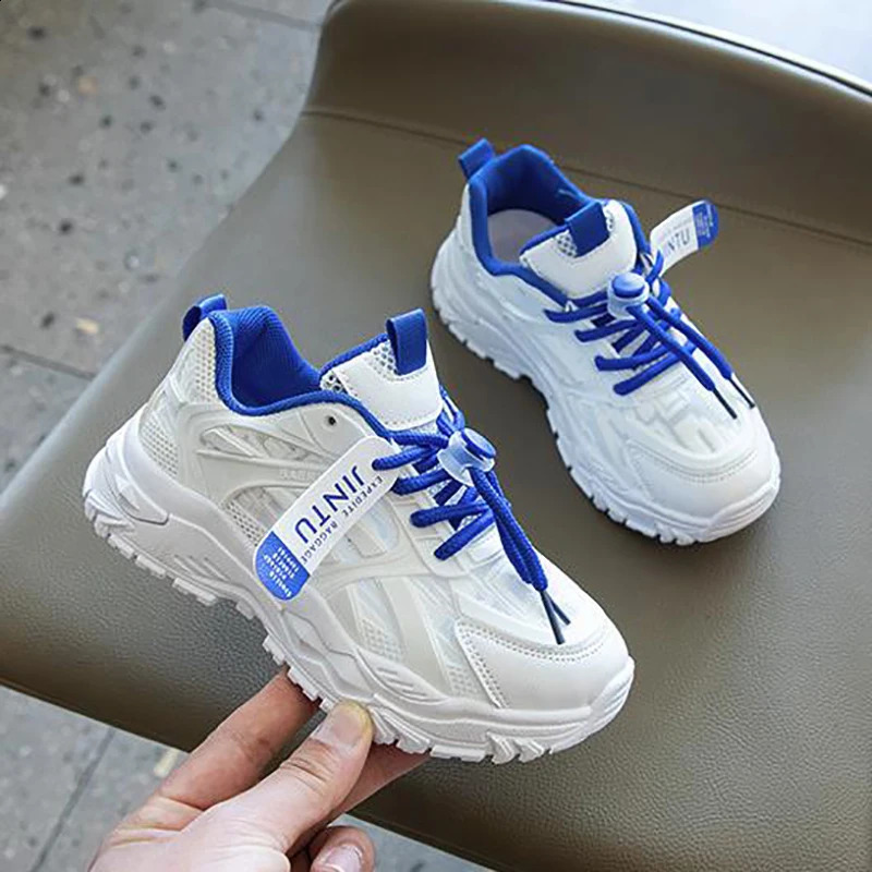 Childrens sports shoes for girls and boys summer new casual sports shoes comfortable and breathable running shoes white apartment size 26~37# 240912