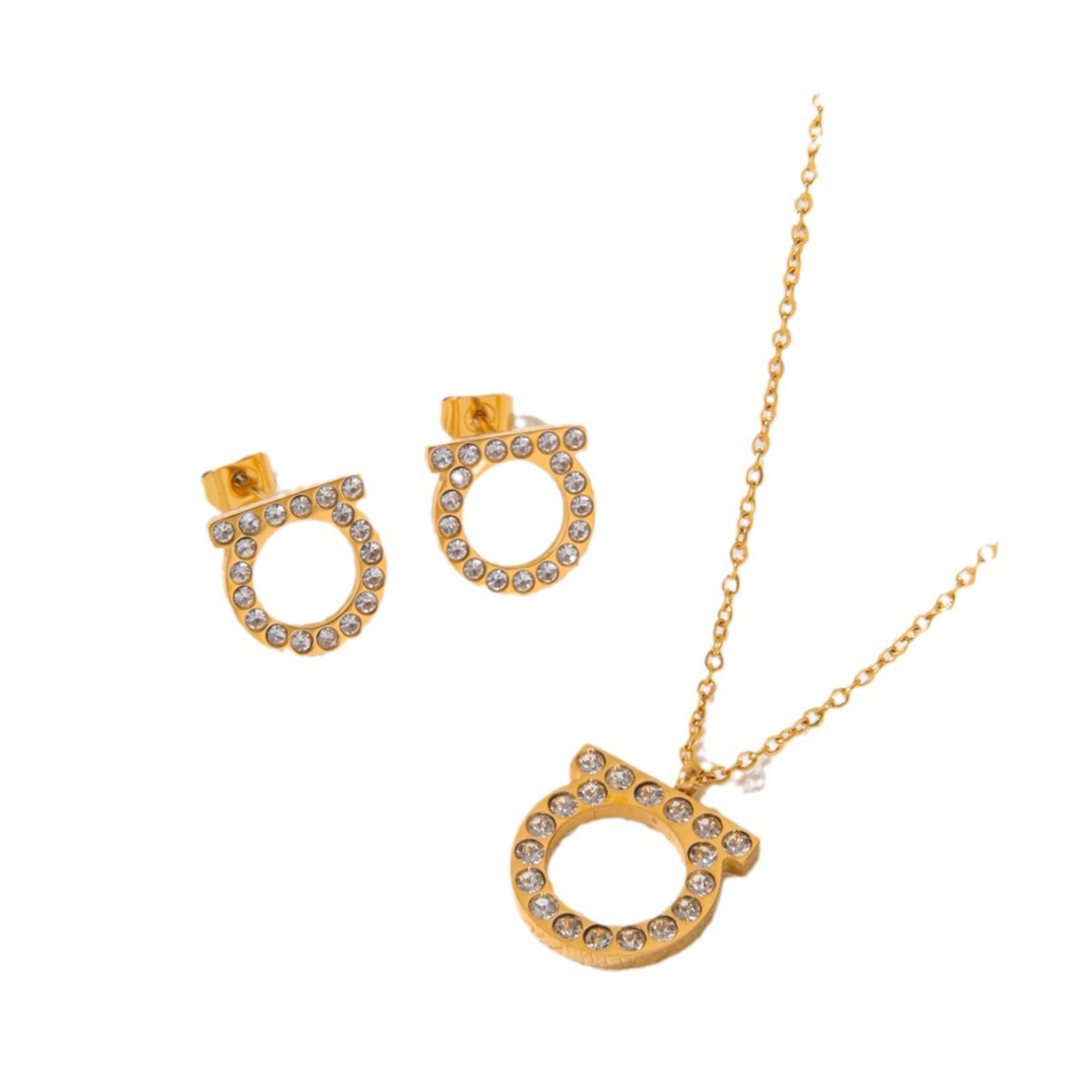 stainless steel ic letters designer earrings necklace gold sier retro vintage bling dia crystal ear rings earring earings jewelry set for women Free s