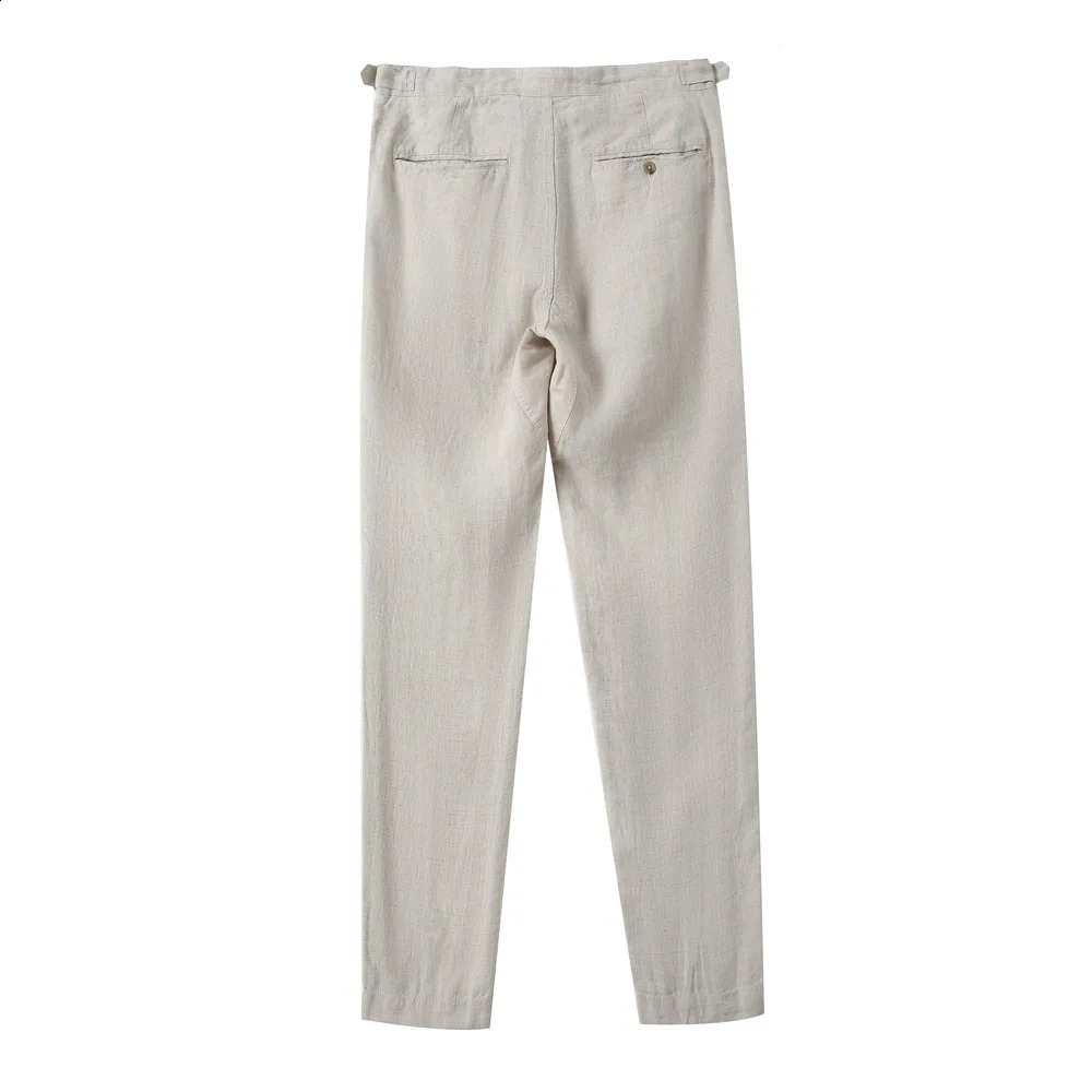 VNRY 100% Linen Mens Pants Casual Mens Casual Mens Casual Mens Casual Breathable Comfortable ly Arrived Mens Clothing Beige S-xxl 240912