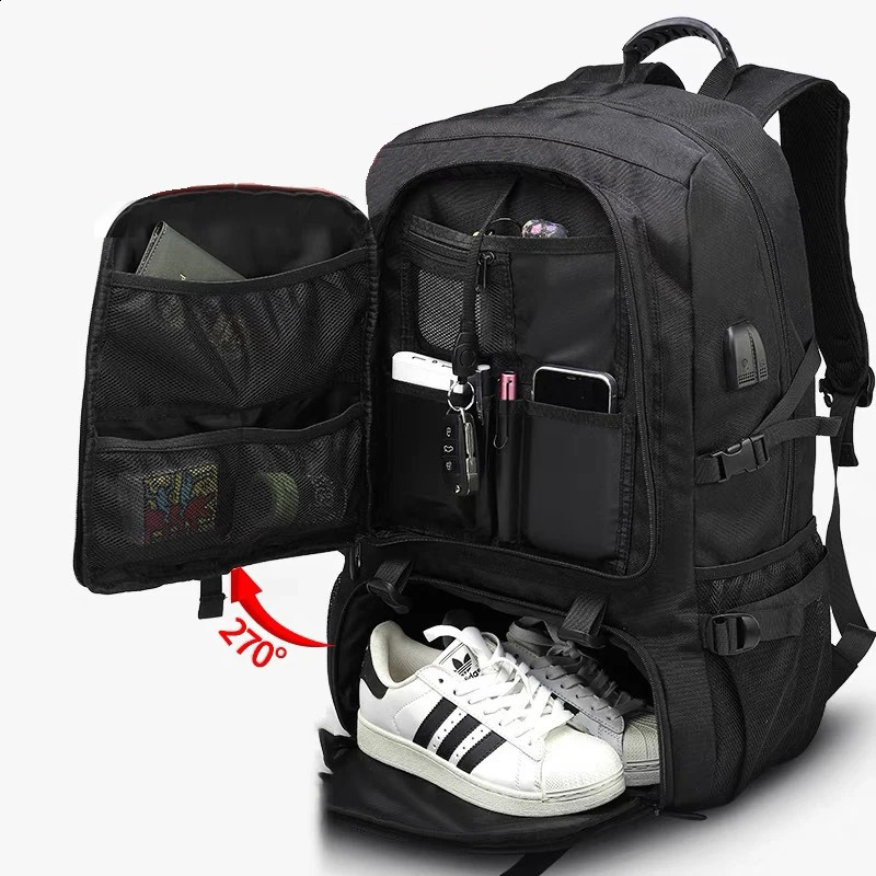 Multifunctional Travel Backpack Men Waterproof Business Bag Expandable USB Shoulder Bag Large Capacity 17.3 Laptop Bag Mochila 240910