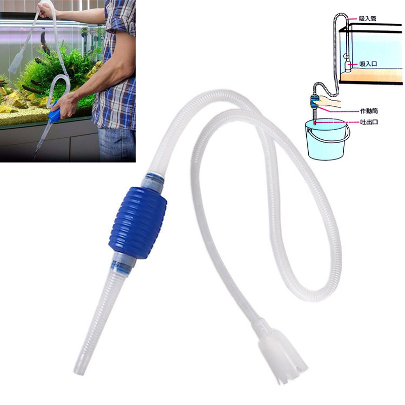 Aquarium Siphon Gravel Water Filter Cleaning Tool Handheld Fish Tank Vacuum Cleaner Air Pump Acuario Accessories Cleaning Tools