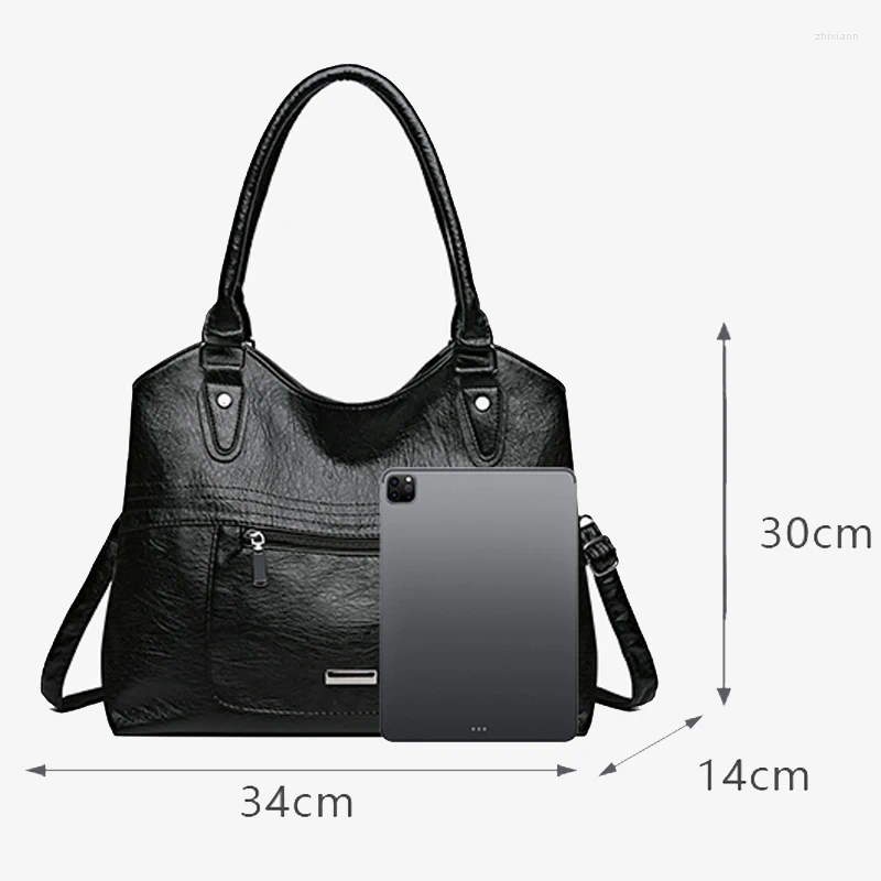 Totes High Quality New Soft Leather Large Capacity Women Fashion Ladies Handbags Shoulder Crossbody Bags For