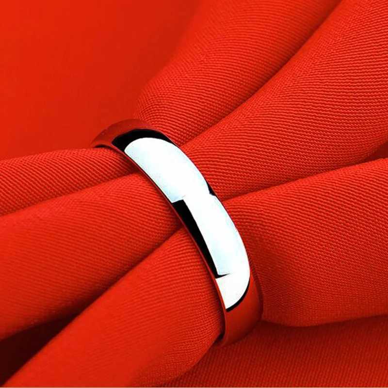 4mm high-quality stainless steel wholesale simple ring fashion silver ring mens exclusive couple wedding ring W240912