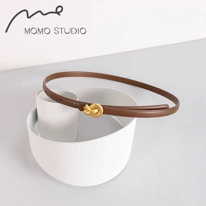 Genuine leather womens fashionable belt with buckle waist dress jeans gold buckle sweater luxurious design womens belt W240912