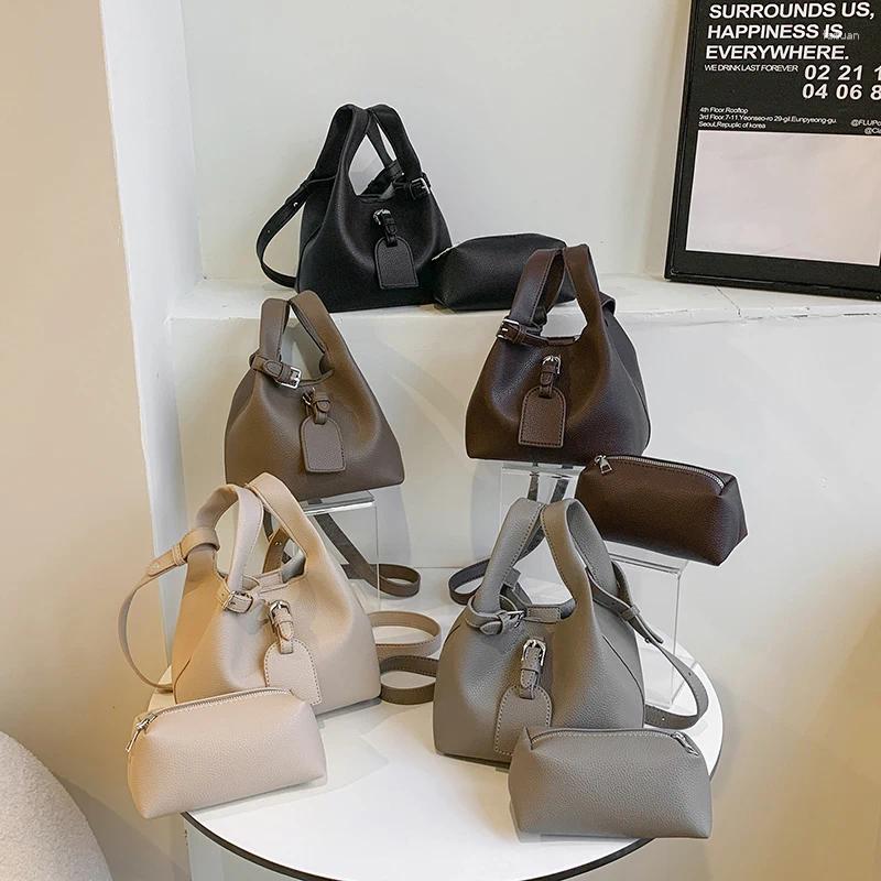 Shoulder Bags Sense Of Solid Bucket Handbags High Quality Designer Style Commuting And Crossbody For Women 2024 Fashion 2ef2 4