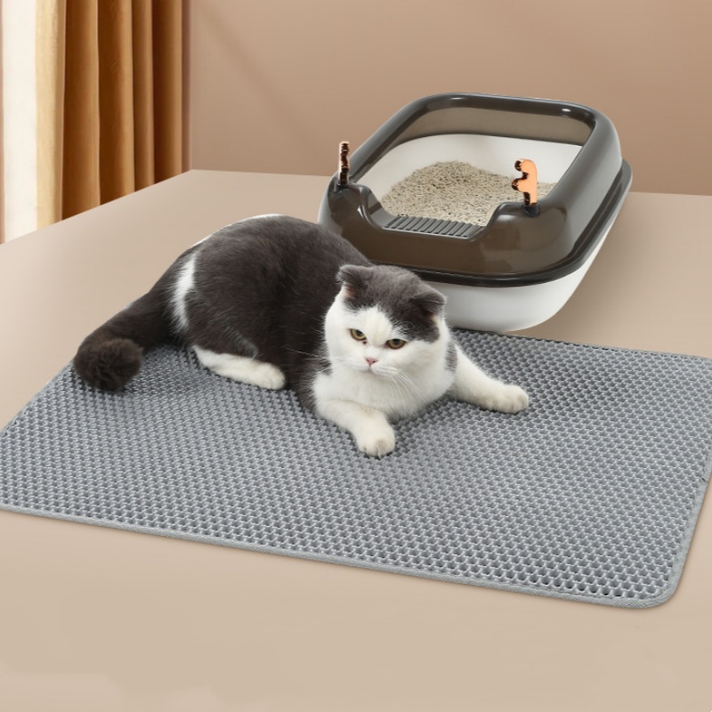 Mat Skidproof Soft EVA Cat Litter Mat Proof Kitty Mat Honeycomb Urine Double Cat Litter Waterproof Layer Litter Box