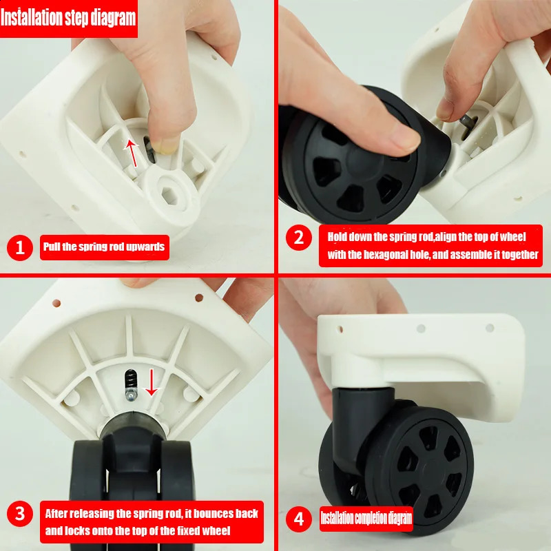 Luggage universal wheel accessories handcart box pulley silent wheel replacement password box caster luggage compartment 240907