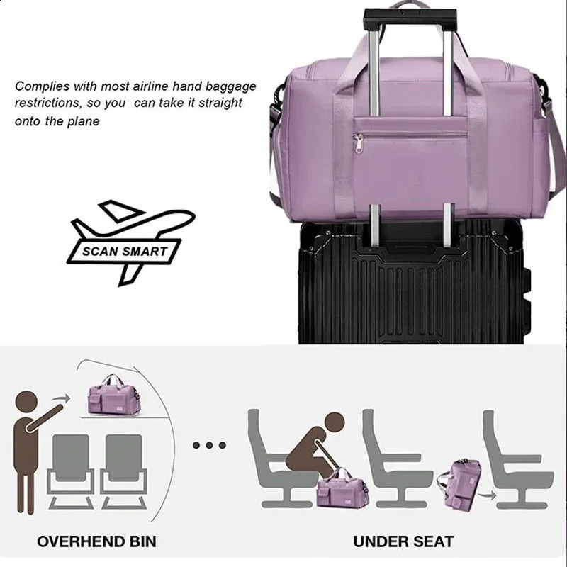 Carry On Travel Bag Large Capacity Weekender Overnight Duffle Bags with Shoe Compartment Sports Fitness Bags for Women 250327