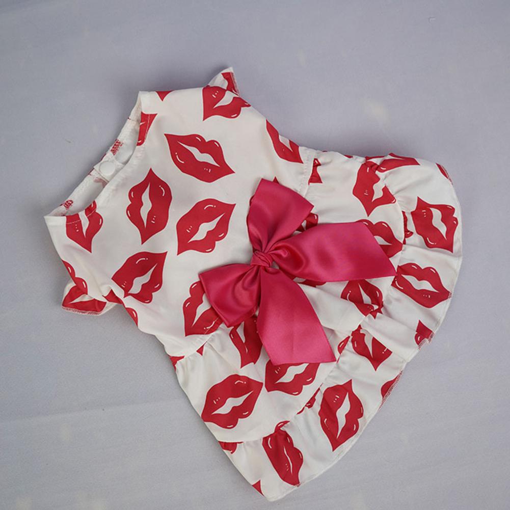 Pet Dress with Bow Decoration Charming Pet Dress Charming Bow Decoration Pet Dress Comfortable Cartoon Print Dog for Furry