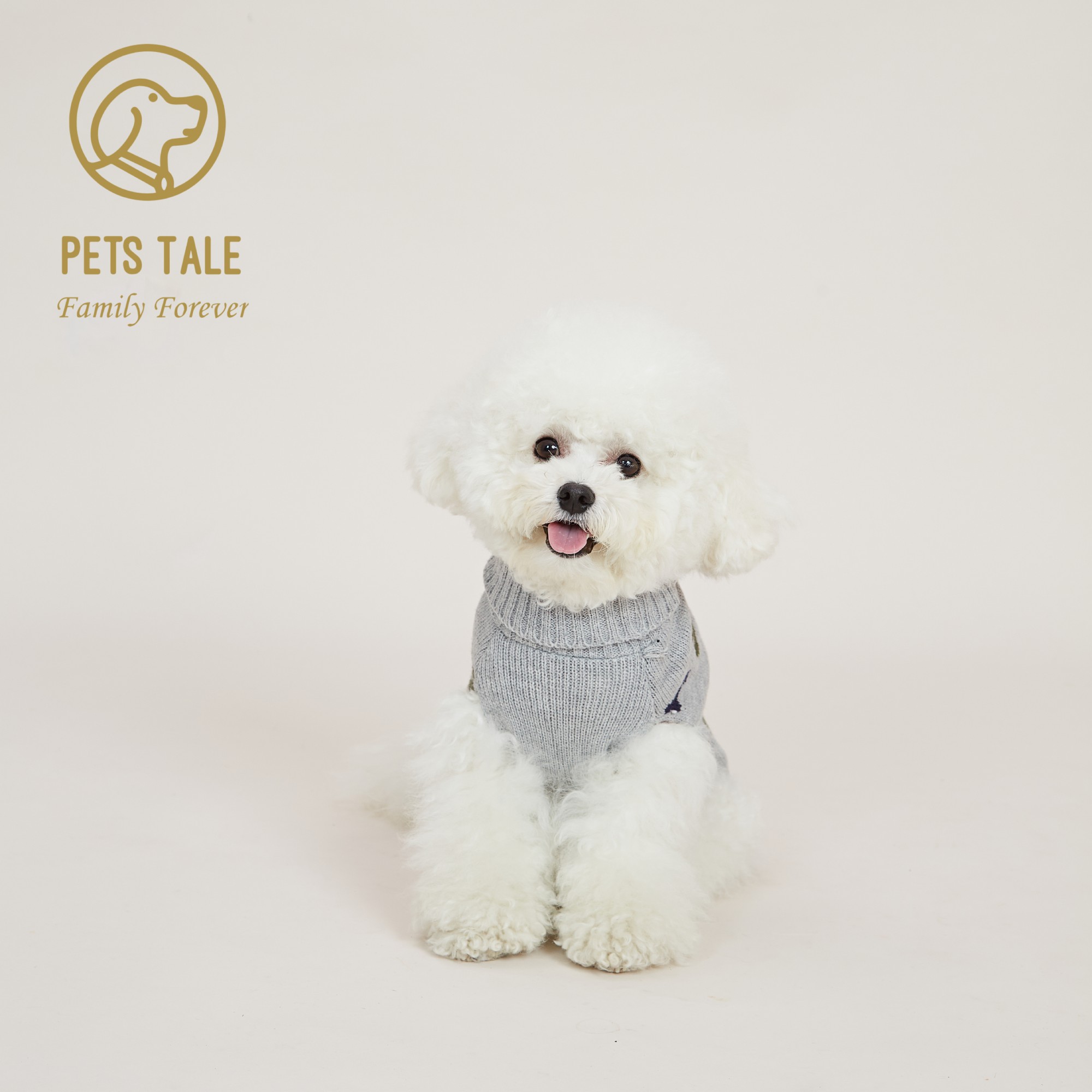 Premium Dog Bone Paw Print Jacquard Chain-Link Sweater