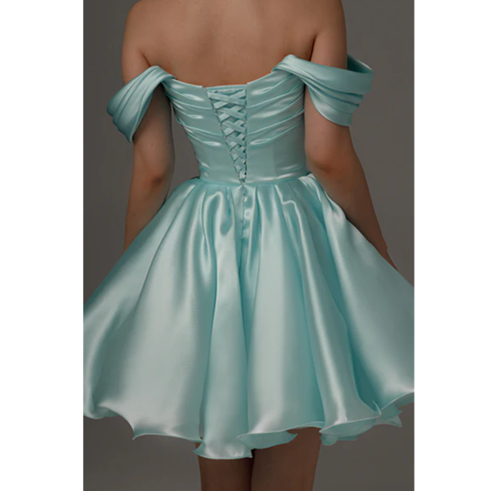 Aquamarine Cocktail Homecoming Dresses with Detachable Straps Strapless Graduation Dress Birthday Party Prom Formal Evening Gowns