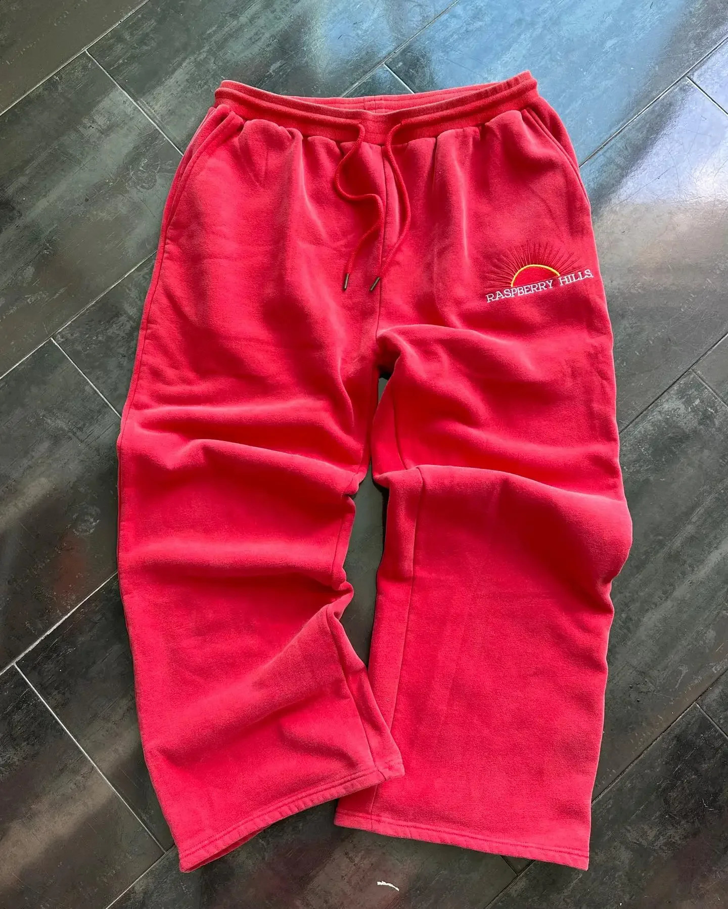 GOLD Trendy s Summer Cotton Casual Pants Red Fashion Man Women Street Sweatpants Harajuku Baggy Joggers Straight 240911