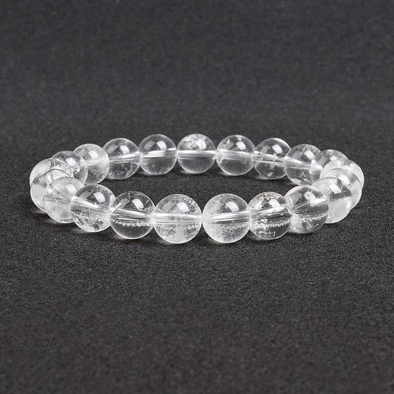 Natural Clear Quartzs Bracelet White Transparency Healing Crystal Energy Stone Boho Reiki Gem Stone Beads Simple Yoga JewelryX240912