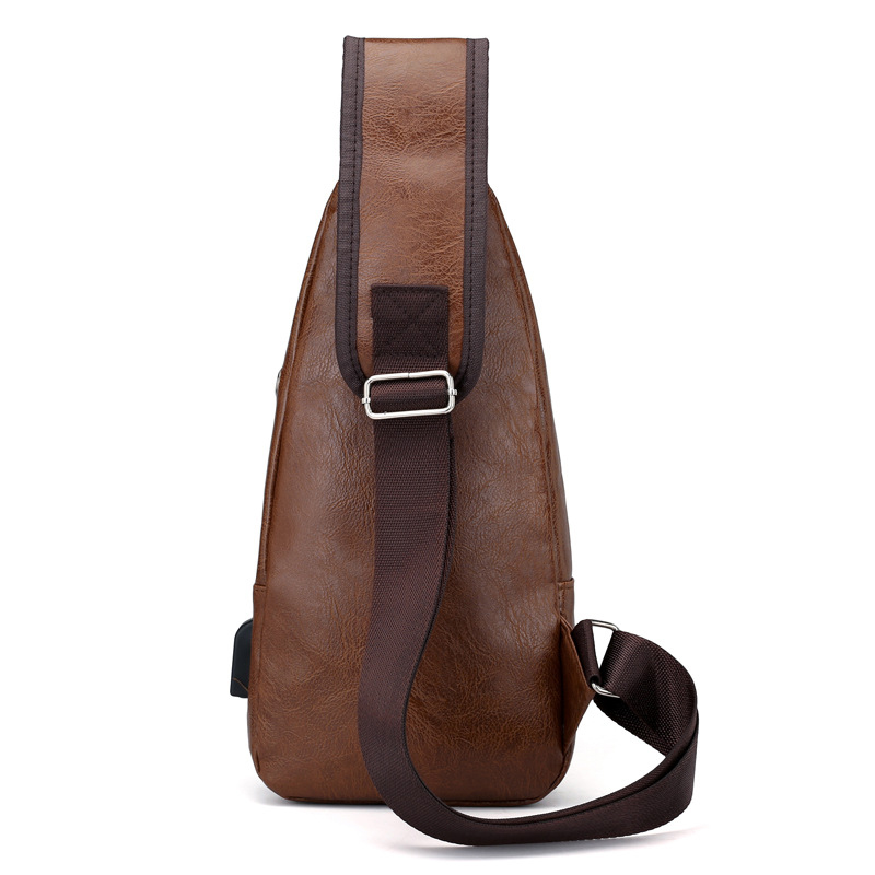 USB Mens Chest Bag Designer Crossbody Bag Portable Charging Shoulder Bags Casual Diagonal Cross Bag Outdoor Sports PU Chest Bag DPD2409127