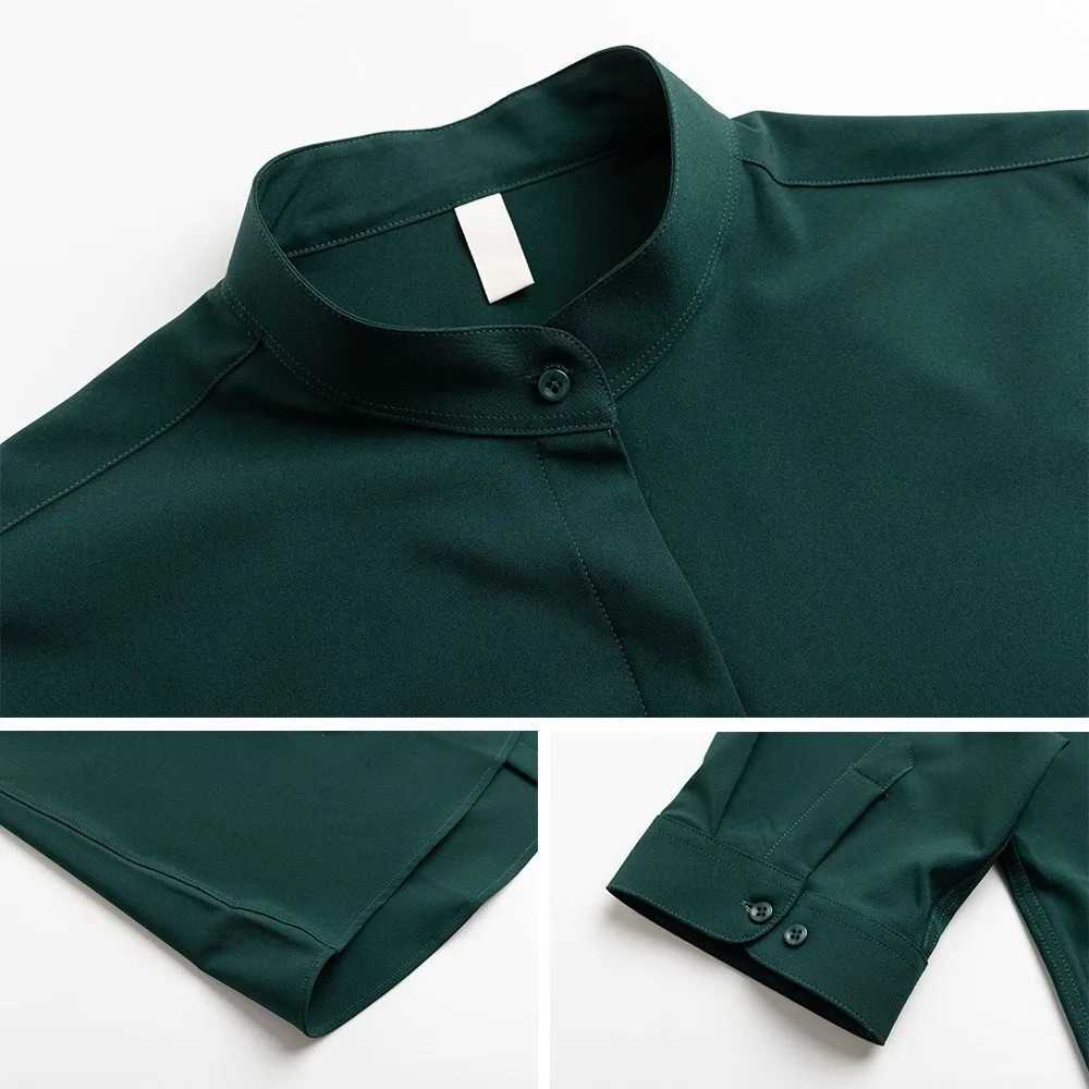 Mens stand up collar floral shirt with retro casual buttons and half sleeves mens casual solid color luxury clothing W240911