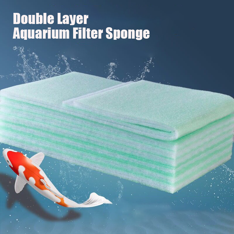 Double Layer Aquarium Filter Sponge Air Pump Skimmer Biochemical Sponge Filter Media Bio. Cotton Aquarium Filter Filtro Aquario