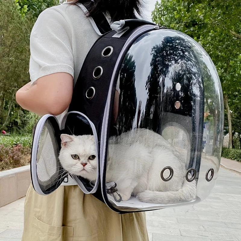 Portable Transparent Space Capsule Pet Bag for Going Out, Breathable Cat Backpack, Cat Bag