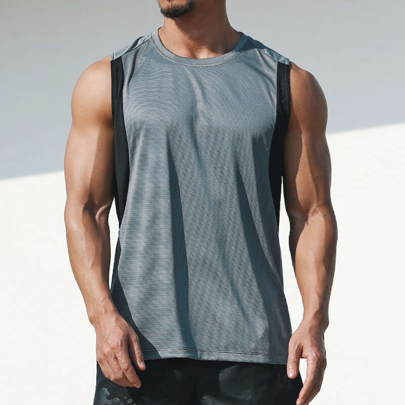 Summer New Quick Drying Tank Top Men's Loose Breathable Leisure Fiess Sleeveless Shirt Running Sports T-shirt