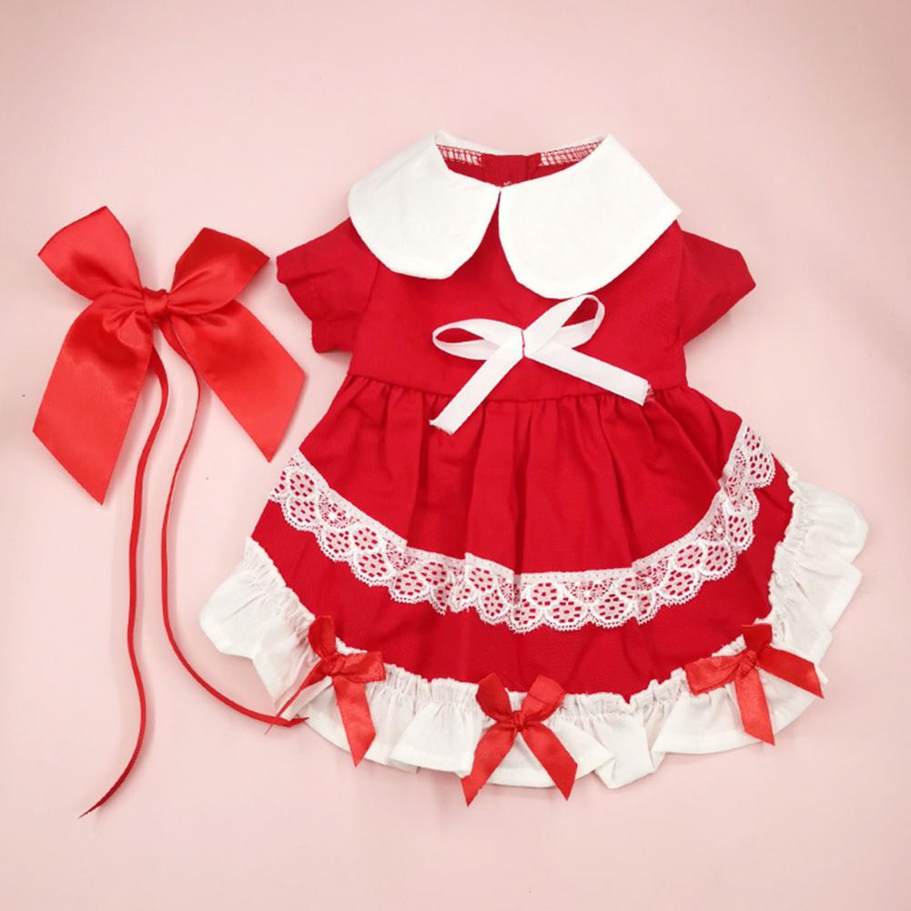 Fashion Pet Princess Dress Doll Collar Dress-up Cotton Summer Pet Dog Cat Bowknot Princess Dress