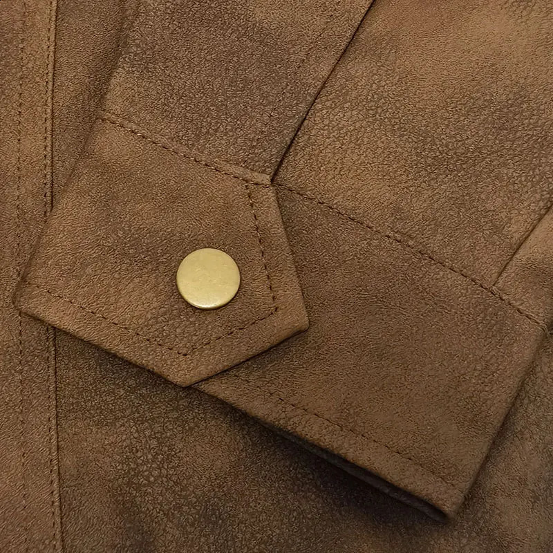 Mens autumn workwear lapel zipper short jacket trend lapel Pu leather solid color bomber jacket fashionable mens clothing 240906