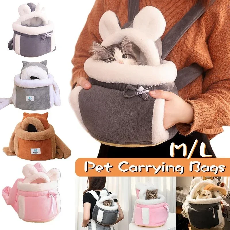 Portable Pet Carrier Bag, Plush Backpack, Outdoor Travel, Walking, Winter, Warm, Nest, Kitten, Puppy, Hanging Chest, Pet Carrier