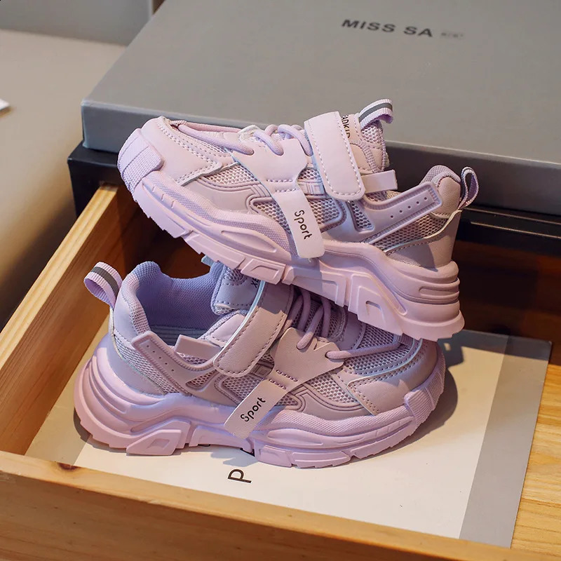 Black childrens tennis casual mesh breathable outdoor sports shoes suitable for children girls schools fashionable boys Versatile Footwear H260130