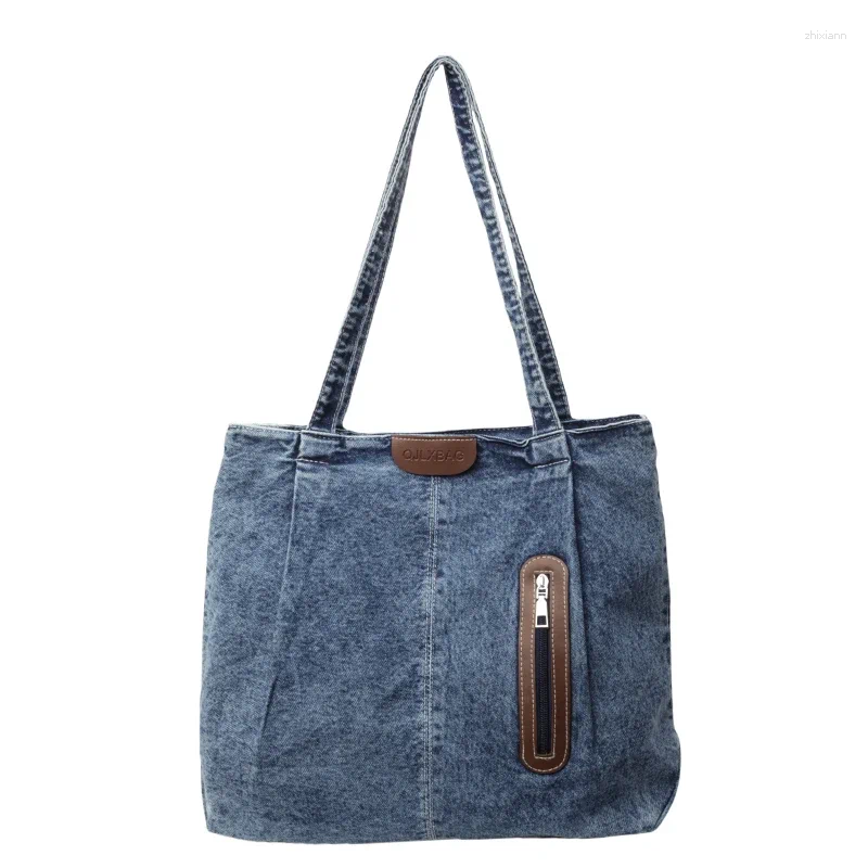 2025 NEW Totes Black Denim Women's Bag Jeans Handbag Canvas Shoulder Shopping Messenger Y2K Eco Korean Tote Chic Side zhanyishengli