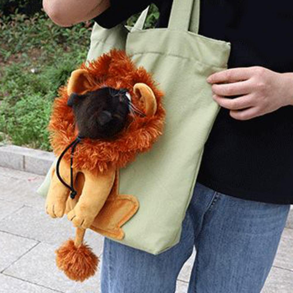 Cat Carrying Traveling Bag Pet Carrying Bag Large Capacity Drawstring Hole Lion Modeling Pet Dog Pet Supplies