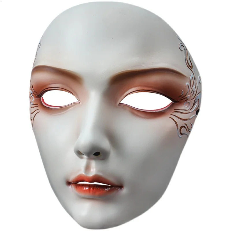 Full Face Mask Chinese Style Party Mysterious Dress Hand-painted Hanfu 240910