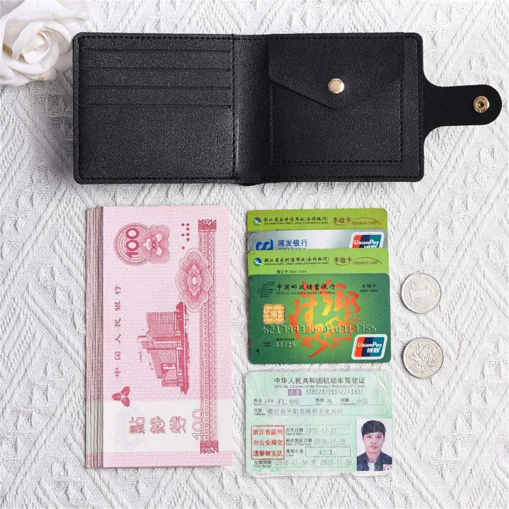 Pu Leather Mini Short Money Bag Multi Card Clip Student Ultra Thin Leather Coin Wallet Clip Mens Clutch Bag Z250411