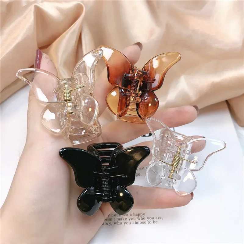 1PC Cute Butterfly Hair Claws Small Size Barrettes Hair Accessories Korean Fashion Women Hair Claw Solid Color Pins New HeadwearX2409