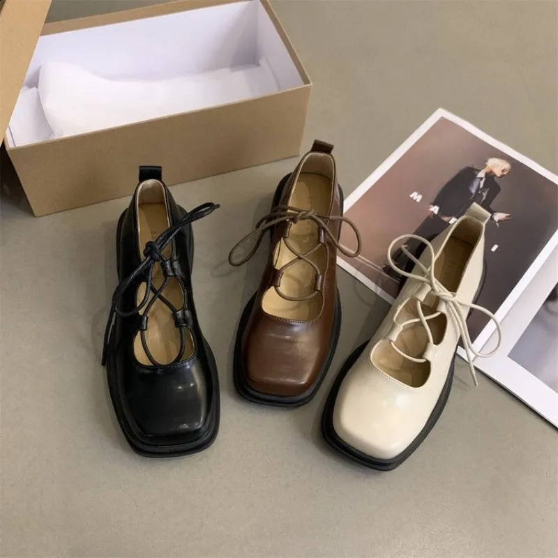Women flats summer moccasin Fashion creepers lady loafers New Ladies Lace up platform Shoes mary jane shoes 240904
