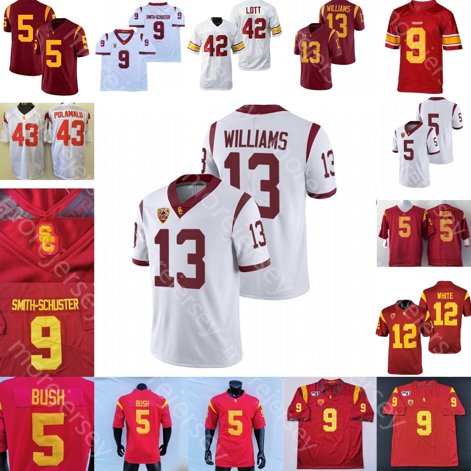 USC Trojans Football Jersey NCAA College Miller Moss Woody Marks Quinten Joyner Caleb Williams Eric Gentry Lake McRee Reggie Bush Jackson Hudson Polamalu Addison