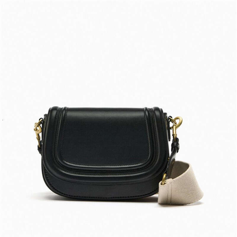 Designer bag ZA 2024 new versatile magnetic buckle flap wanted line decoration crossbody bag Solid color small shoulder bag saddle bag female tote bag