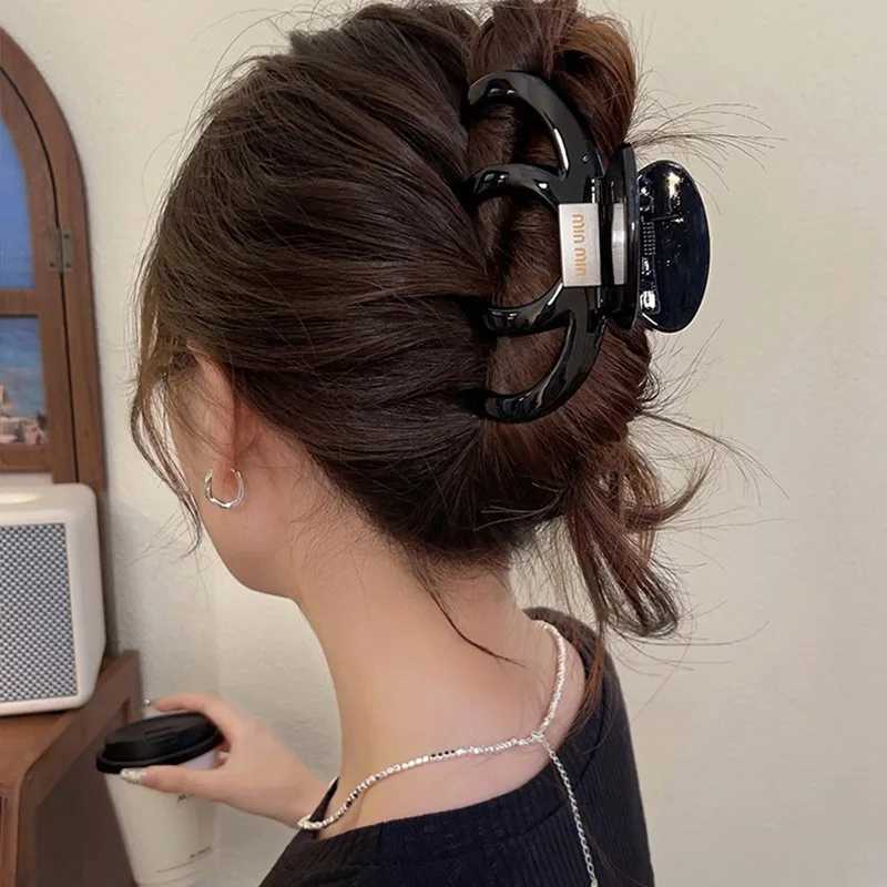 Large Crab Hair Claw Clips Women Girls Plastic Acrylic Ponytail Holder Hair Clamps Barrettes Hairpins Hair Accessories FashionX240912