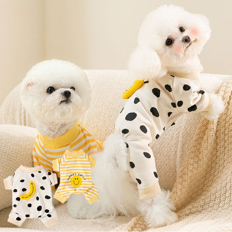 Fashion Dog Clothes Striped Cute Bear Pattern Jumpsuits Chihuahua Yorkie Sweet Pajamas Puppy Cat Shirt Pajamas Pet Costume