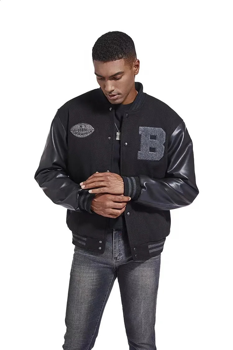 Fashion Mens Baseball Bomber Jackets Autumn Winter Warm Clothing Leather Cotton Coats Outdoor Biker Travel Jacket Trend 240911