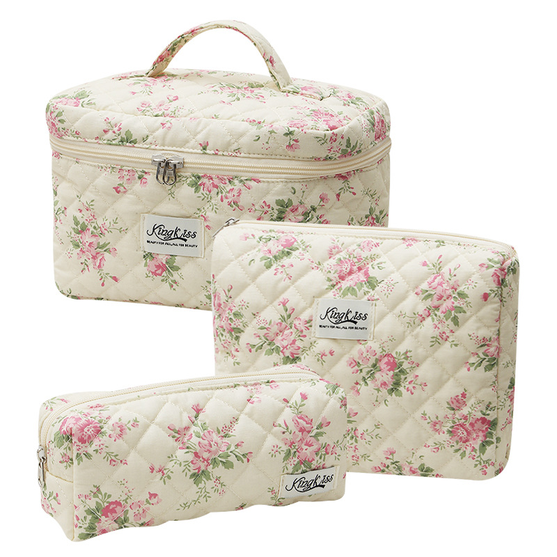 Storage bag Makeup Bag Lady Girl Large Capacity Flower Toilet Bag Pillow Shaped Women Handbag
