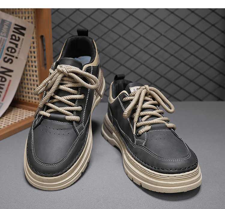 2024 New Free Shipping Low Top Trendy Versatile Mens Martin Height Shoes Casual Fashion Anti Slip